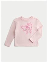 Pure Cotton Bow Embroidery Top (2-8 Yrs)