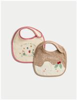 2pk Cotton Rich Christmas Dribble Bibs