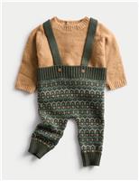 Knitted Fairisle Braces Outfit (0-12 Mths)