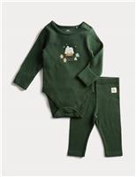 2pc Cotton Rich Gingerbread Bodysuit Outfit (0-12 Mths)