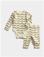 2pc Cotton Rich Novelty Print Bodysuit Outfit (0-12 Mths)
