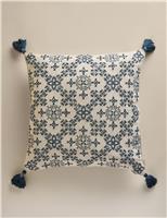 Pure Cotton Embroidered Tassel Cushion