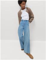 High Waisted Wide Leg Ankle Grazer Jeans