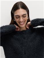 Textured Crew Neck Cardigan