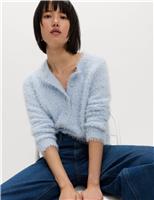 Textured Embellished Button Through Cardigan