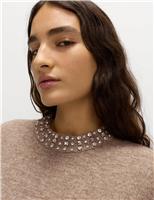 Embellished Relaxed Jumper with Wool