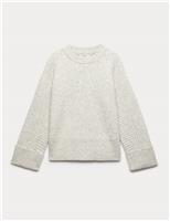 Ribbed Relaxed Jumper with Alpaca