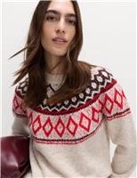 Boucle Fair Isle Relaxed Jumper With Wool