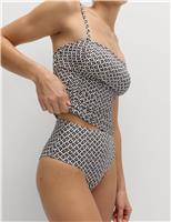 Tummy Control Printed Ruched Tankini Top