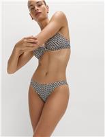 Printed High Leg Bikini Bottoms