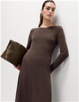 Knitted Crew Neck Midi Column Dress