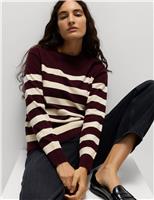 Air-Yarn Striped Crew Jumper
