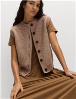 Twisted Tweed Knitted Ribbed Waistcoat