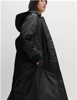 Pure Cotton Waxed Hooded Longline Car Coat