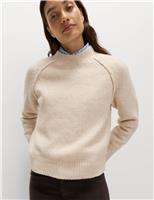 Textured Crew Neck Jumper with Wool