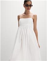 Pure Cotton Square Neck Maxi Beach Dress