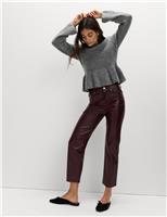 Crew Neck Peplum Jumper with Wool