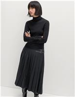 Ribbed Roll Neck Button Detail Jumper