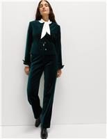 Cotton Rich Velvet Straight Leg Trousers