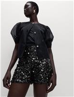 Sequin High Waisted Shorts