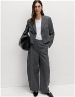 Metallic Lurex Barrel Leg Trousers