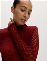 Cotton Blend Lace High Neck Top