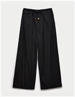 Cotton Rich Beaded Drawstring Beach Trousers