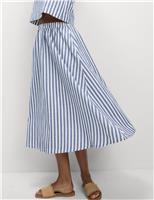 Printed Midaxi Beach Skirt with Linen