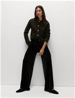 Fluid Velvet Wide Leg Trousers