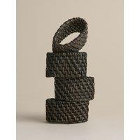 M&S Set of 4 Rattan Oval Napkin Rings Black