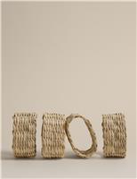 Set of 4 Seagrass Oval Napkin Rings
