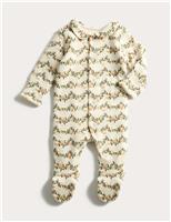 Pure Cotton Gingerbread Sleepsuit (0-12 Mths)