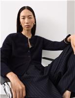 Wool Rich Relaxed Cardigan with Cashmere