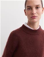 Mohair Wool Blend Funnel Neck Jumper