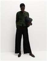 Velvet Crinkle Wide Leg Trousers