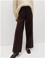 Faux Suede Wide Leg Trousers