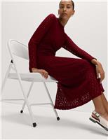 Jersey Knitted Lace Midaxi Dress