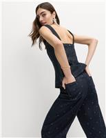 Cotton Rich Denim Embellished Carrot Leg Jeans