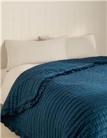 Washed Cotton Quilted Ruffle Bedspread