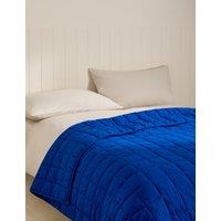 M&S Cotton Rich Quilted Throw Cobalt