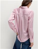 M&S Satin Collared Button Through Shirt Pink