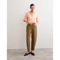 JAEGER Mercerised Cotton V-Neck Boxy T-shirt Peach