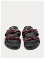 Leather Knot Flat Footbed Sandals