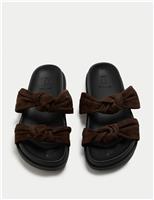Suede Knot Footbed Sandals
