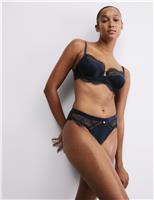 Saffron Satin & Lace Wired Balcony Bra (A-E)