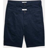 M&S 2 Pack Slim Fit Stretch Chino Shorts Navy