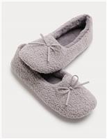 M&S Borg Ballerina Slippers Pink