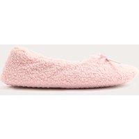 M&S Borg Ballerina Slippers Pink