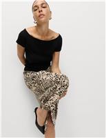 Animal Print Maxi Slip Skirt