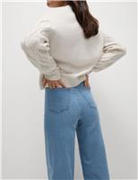 High Waisted Wide Leg Ankle Grazer Jeans